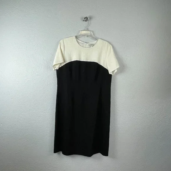 Orvis | Dresses | Orvis Womens Black Off White 0 Linen Structured Dress |  Poshmark